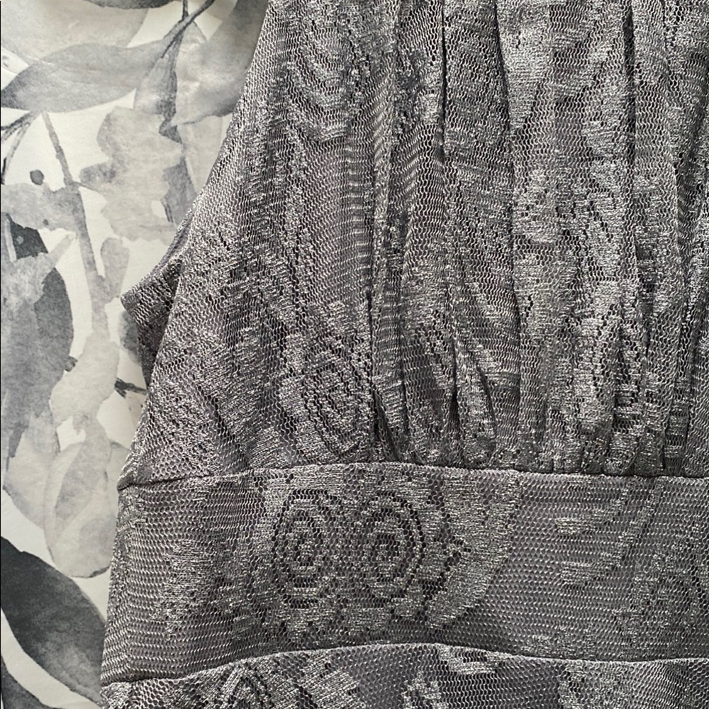 NWT Elegant Silver Sleeveless Dress, size 4 - Picture 3 of 6